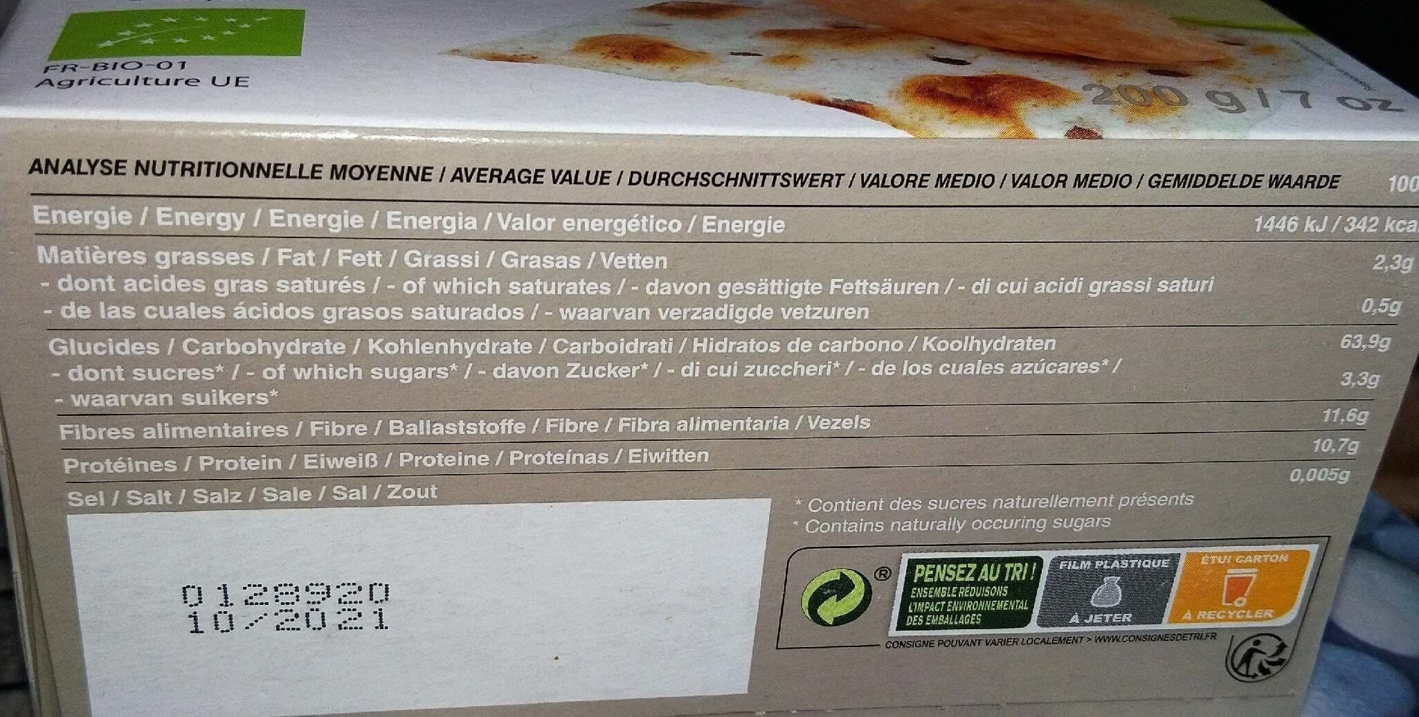 Paul Heumann Pain azyme son & farine complète packshot