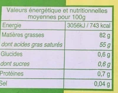 Open Food Facts Beurre doux packshot