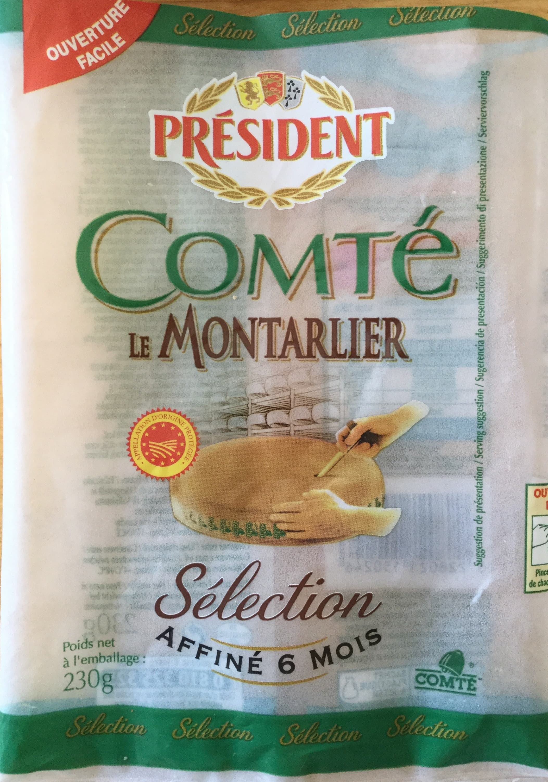 Président Comté le Montarlier affiné 6 mois packshot