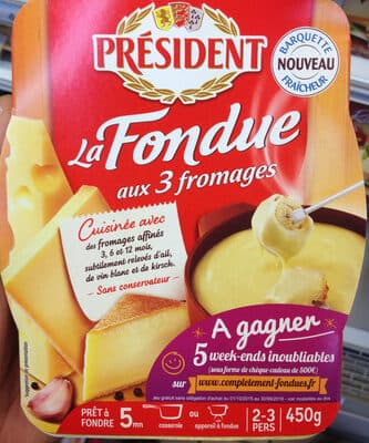 PRÉSIDENT PRESIDENT FONDUE AUX 3 FROMAGES 450g packshot