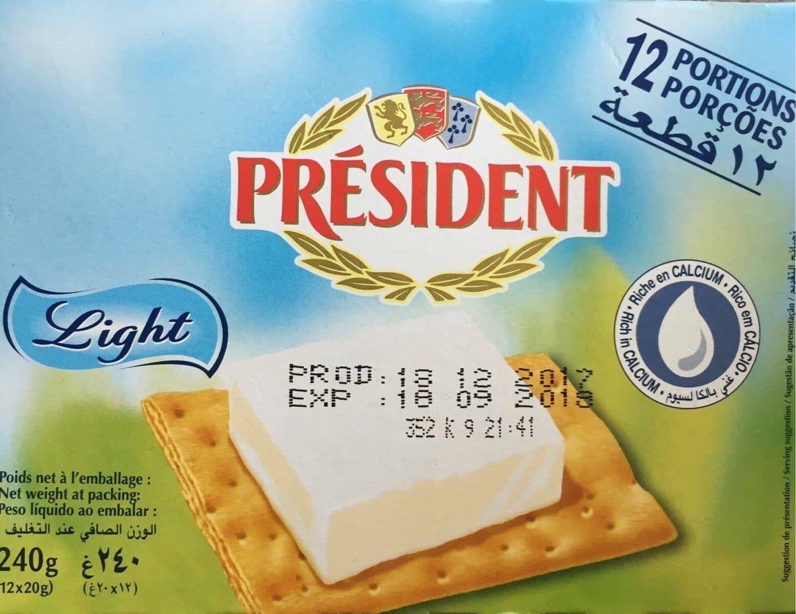 Lactalis President Light 12 portions packshot