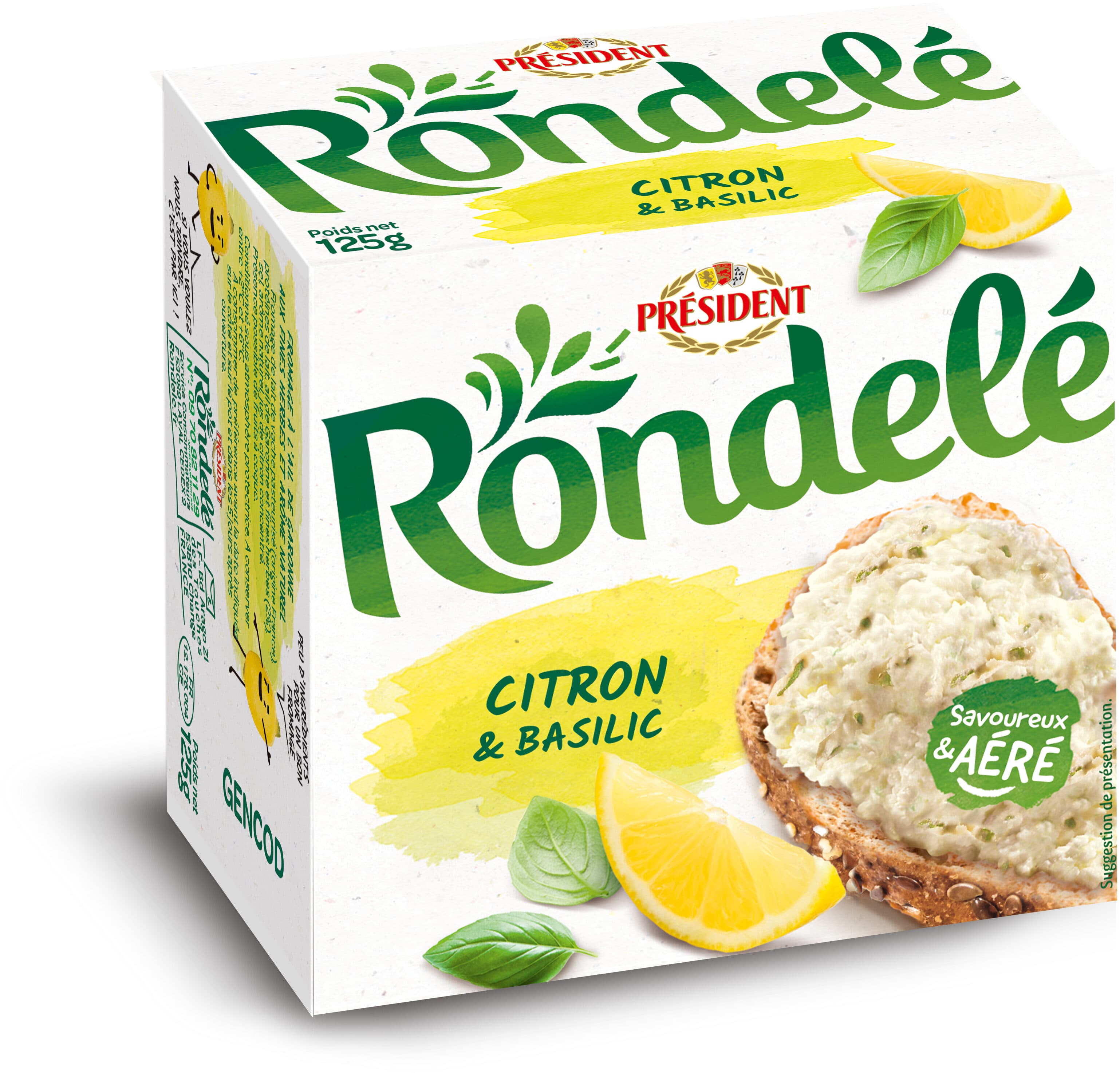 Président RONDELE CITRON GIVRE 125g packshot