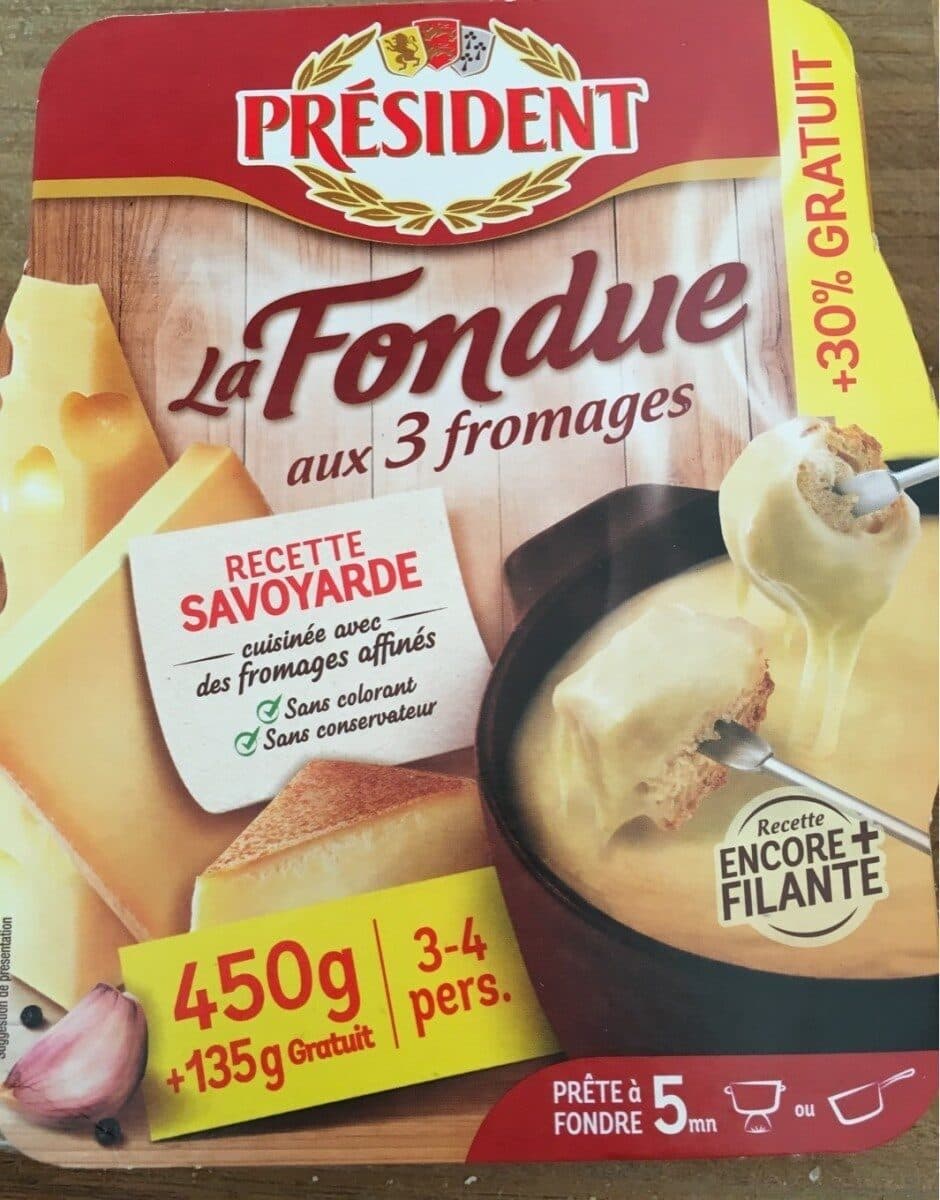 Président Fondue aux trois fromages packshot