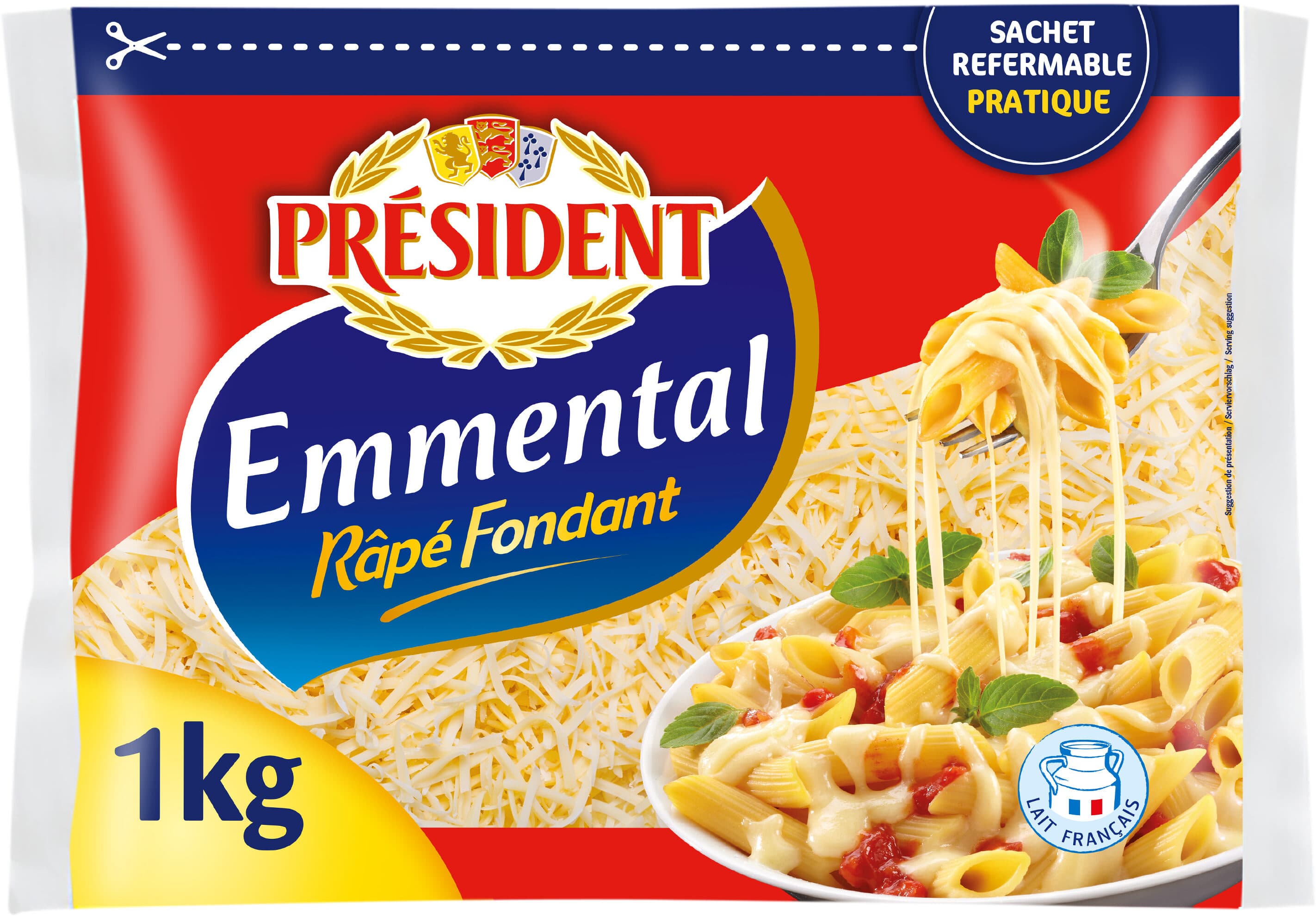 President President emmental rape fondant 1kg zip packshot