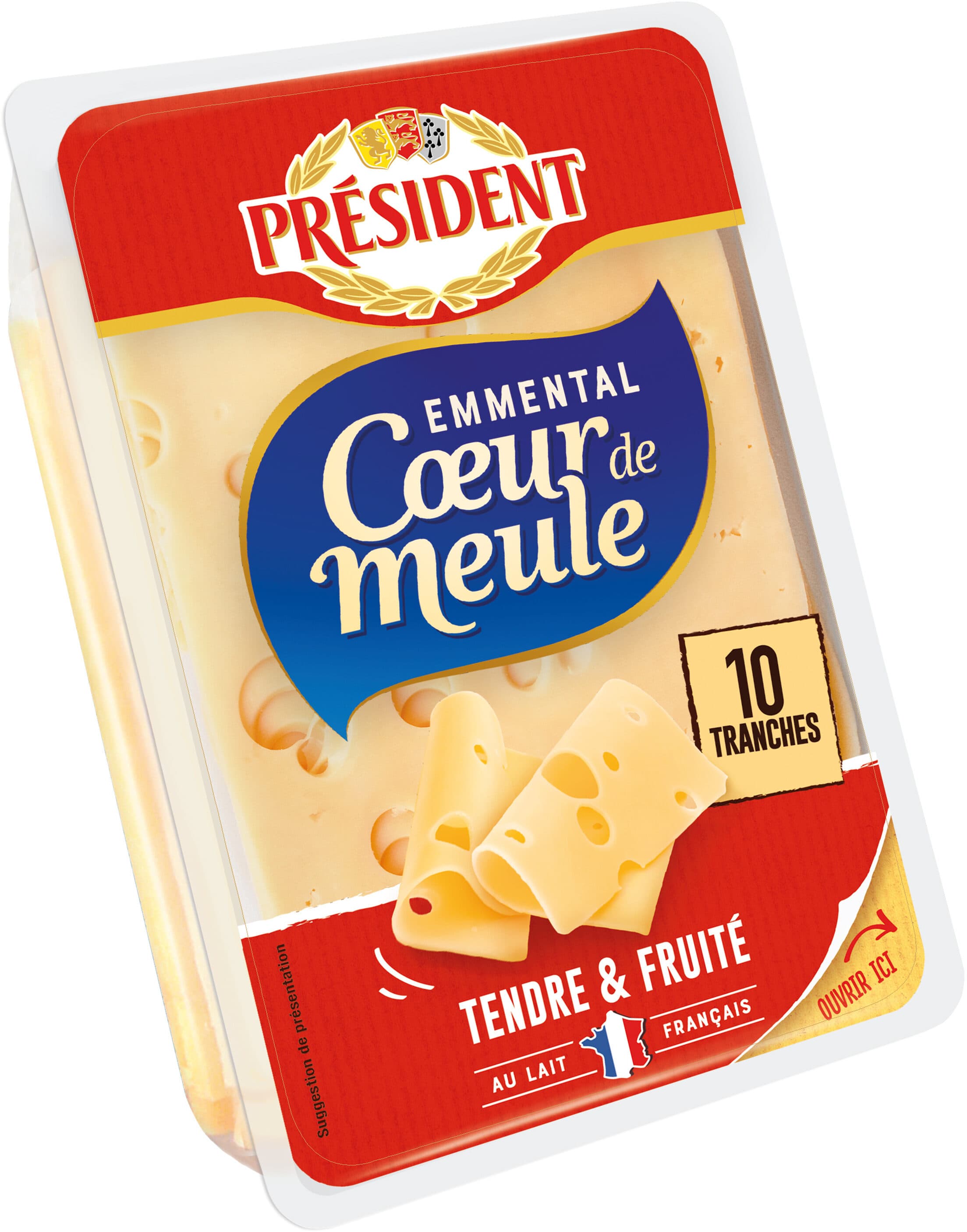 Président President emmental coeur de meule 10 tranches 150g packshot