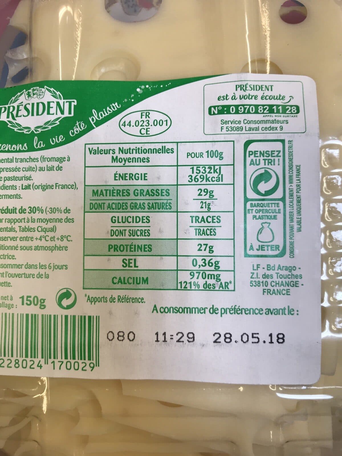 Président Coeur de meule Sel réduit de 30% packshot