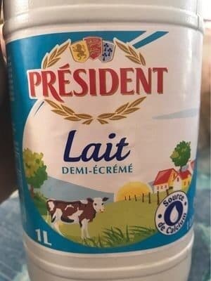 Président Хомогенизирано полу-обезмаслено мляко packshot