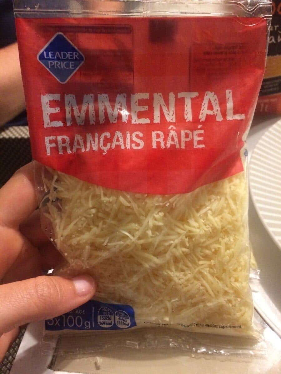 Leader Price Emmental rapé packshot