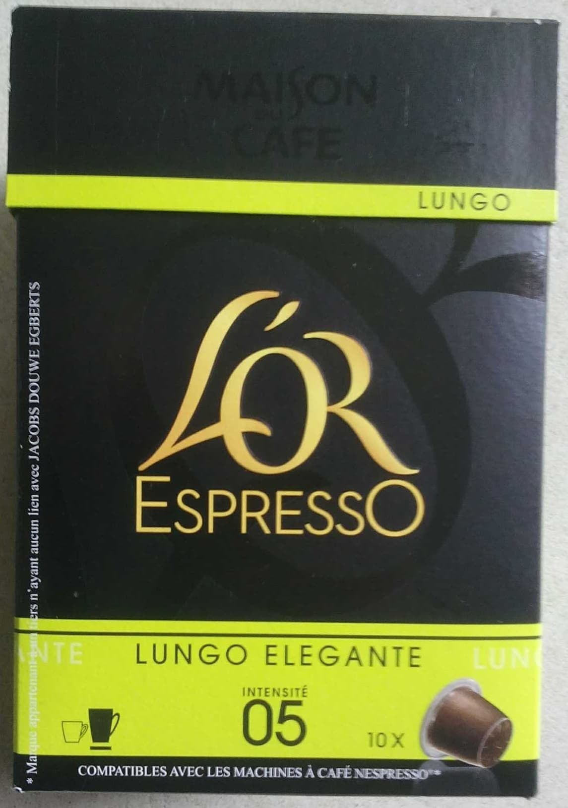 L'Or Lungo Elegante intensité 05 packshot