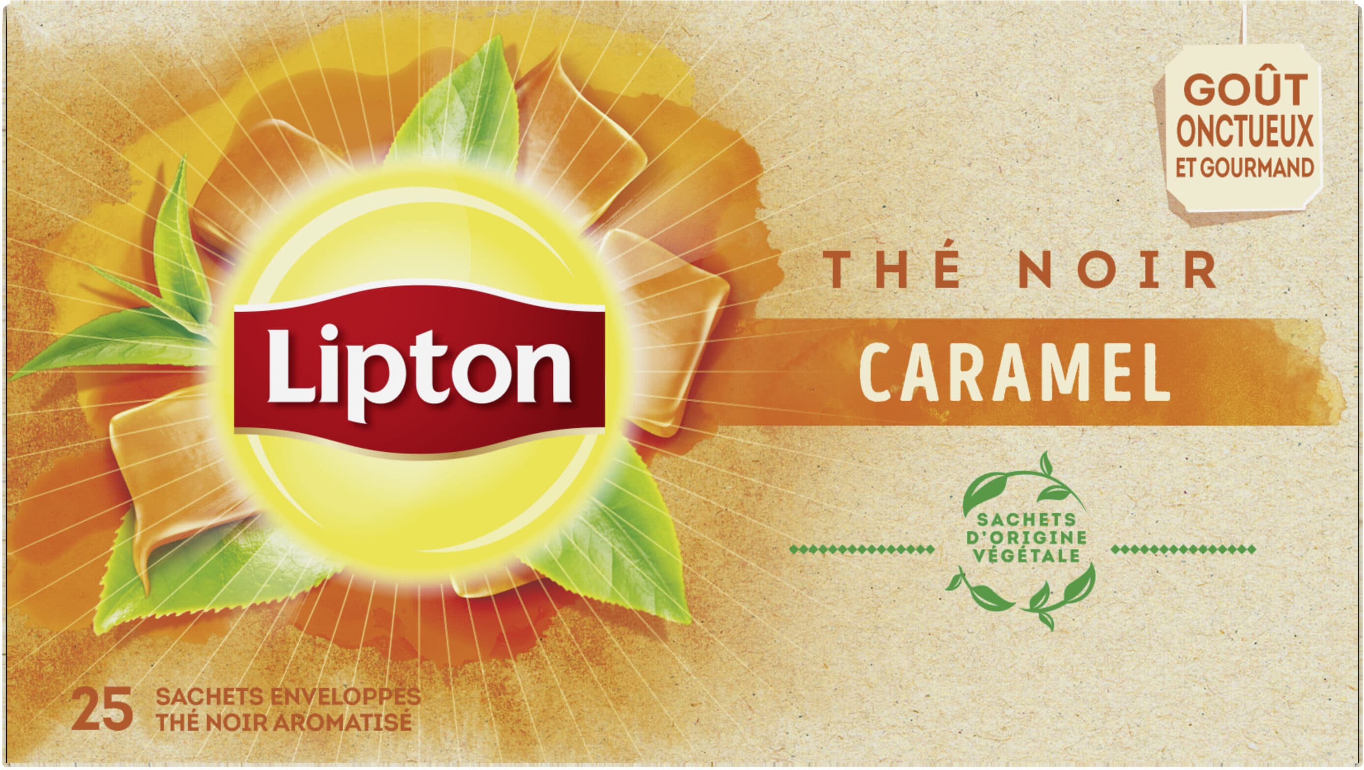 Lipton Lipton Thé Noir Caramel 25 Sachets 40g packshot