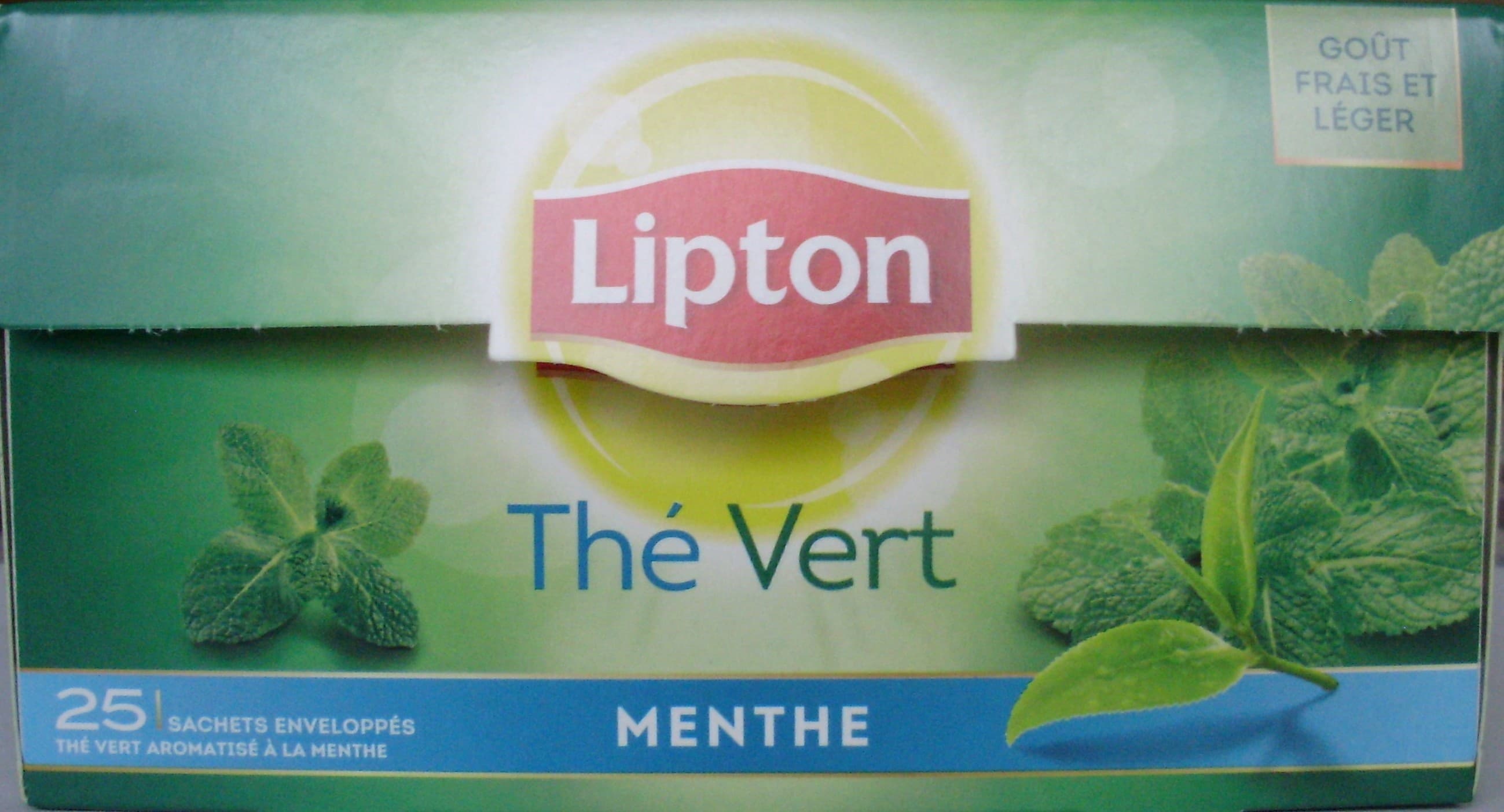 Lipton Thé Vert Menthe (25 sachets enveloppés) packshot