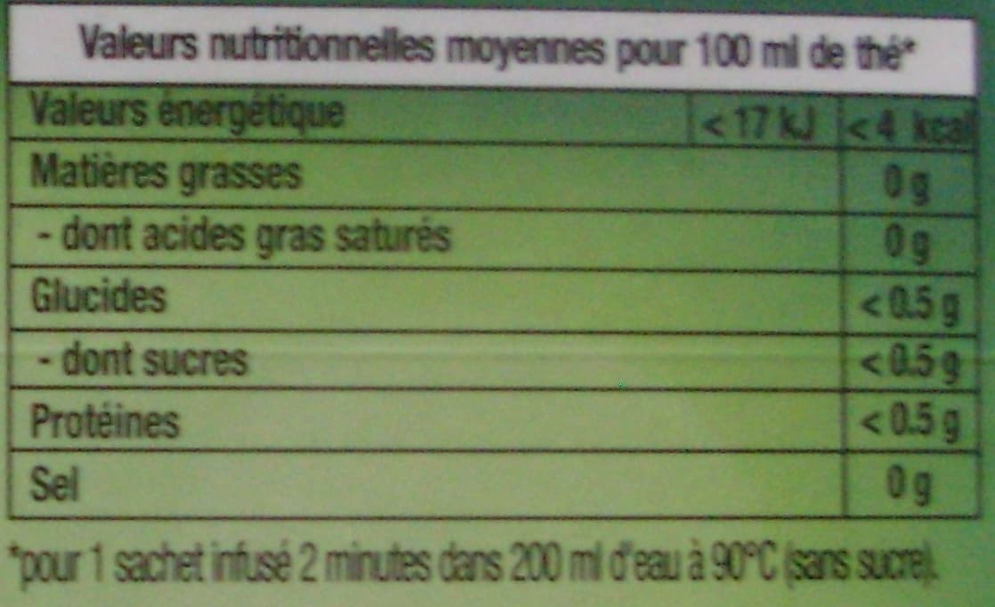 Lipton Thé Vert Menthe (25 sachets enveloppés) packshot