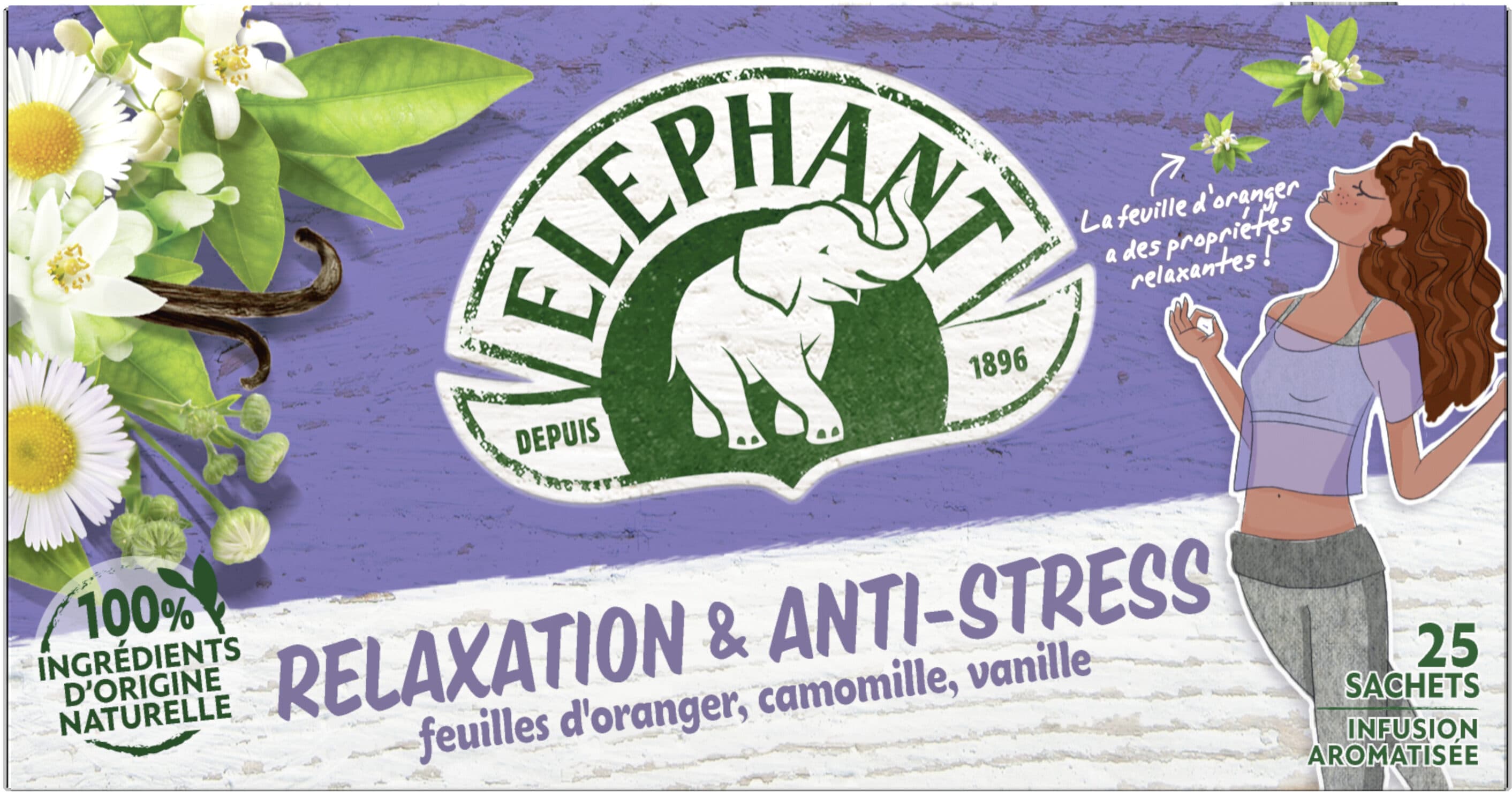 Eléphant Relaxation & Anti-Stress - feuilles d'oranger, camomille, vanille packshot