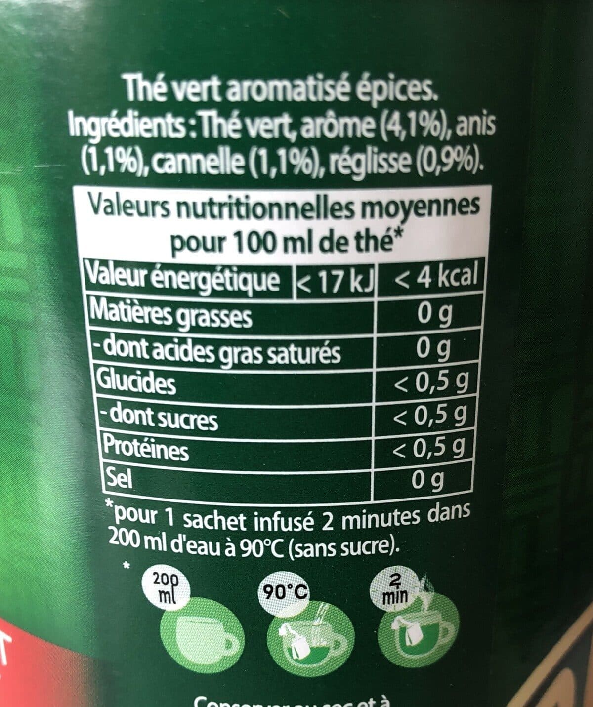 Lipton Tchaé Thé vert orient packshot
