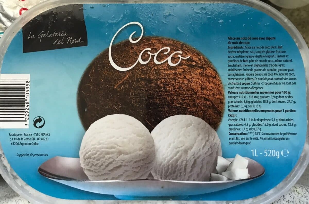 Open Food Facts Glace au coco packshot