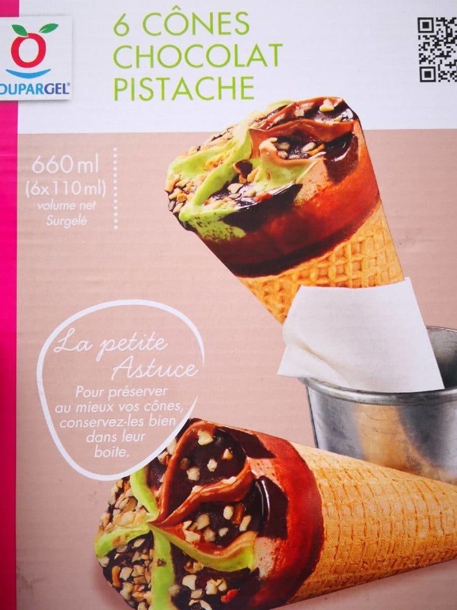 Toupargel Cones chocolat pistache packshot