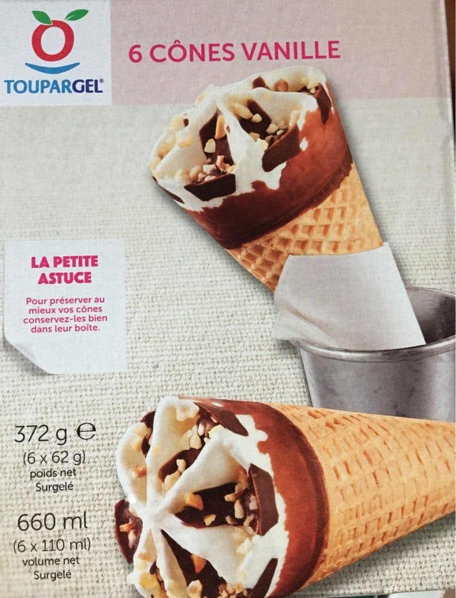Toupargel 6 cônes vanille packshot