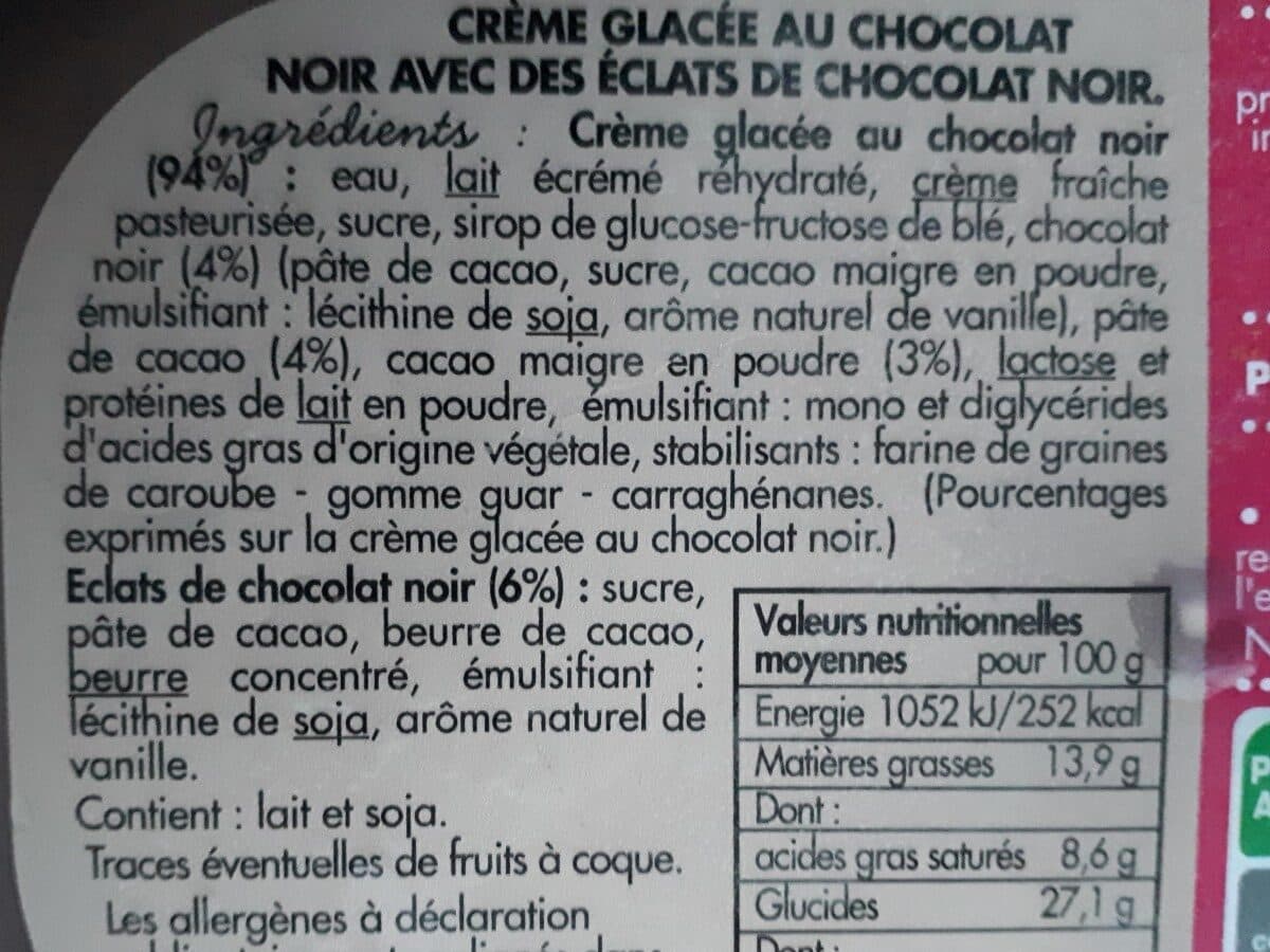 Toupargel Crème glacée chocolat packshot