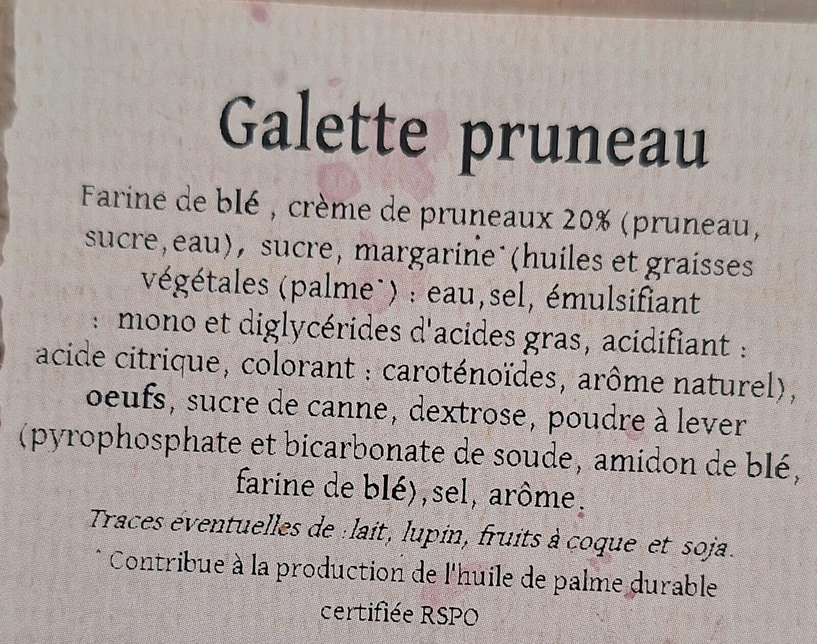Beurlay Galette Charentaise fourrée Pruneau 6/8 parts packshot