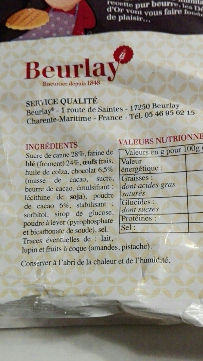Beurlay Le gâteau delice d'or packshot