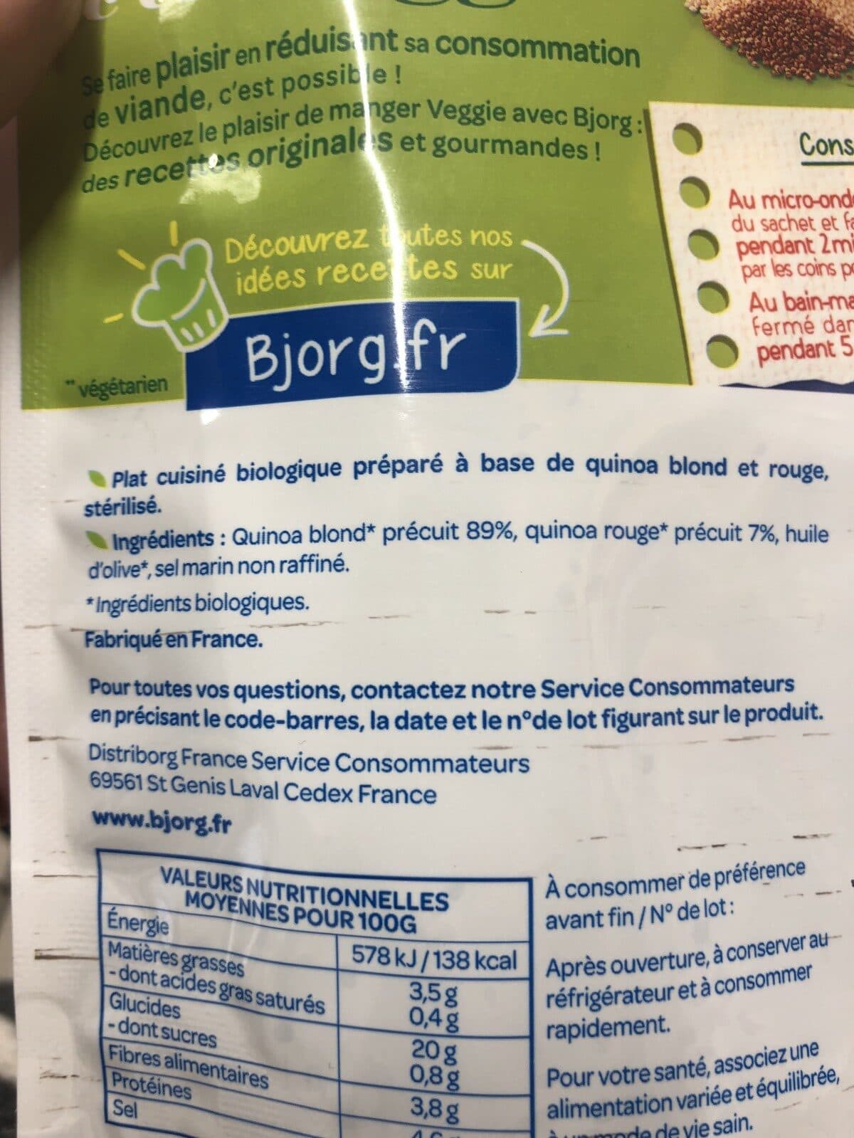 Bjorg Duo de quinoa blond et rouge packshot