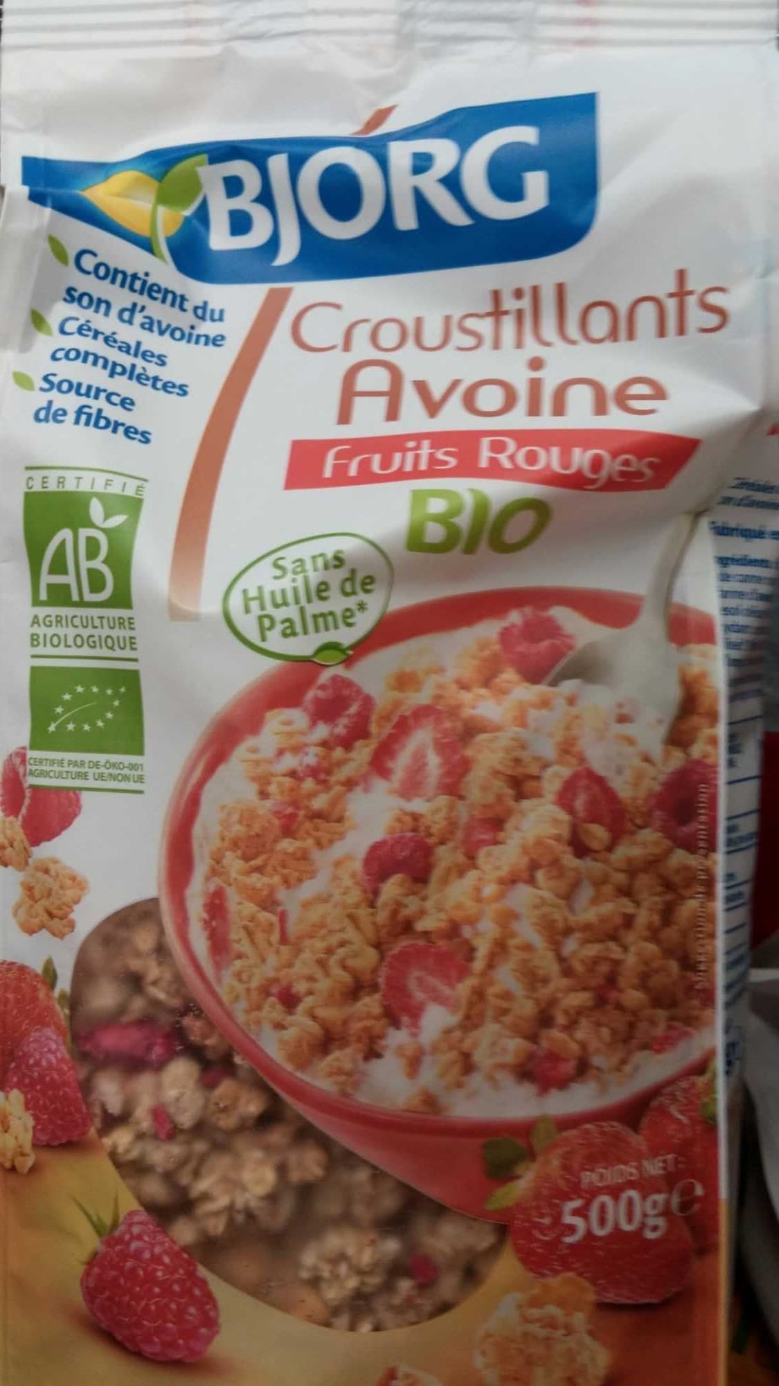 Bjorg Croustillant Avoine Fruits Rouge Bio packshot