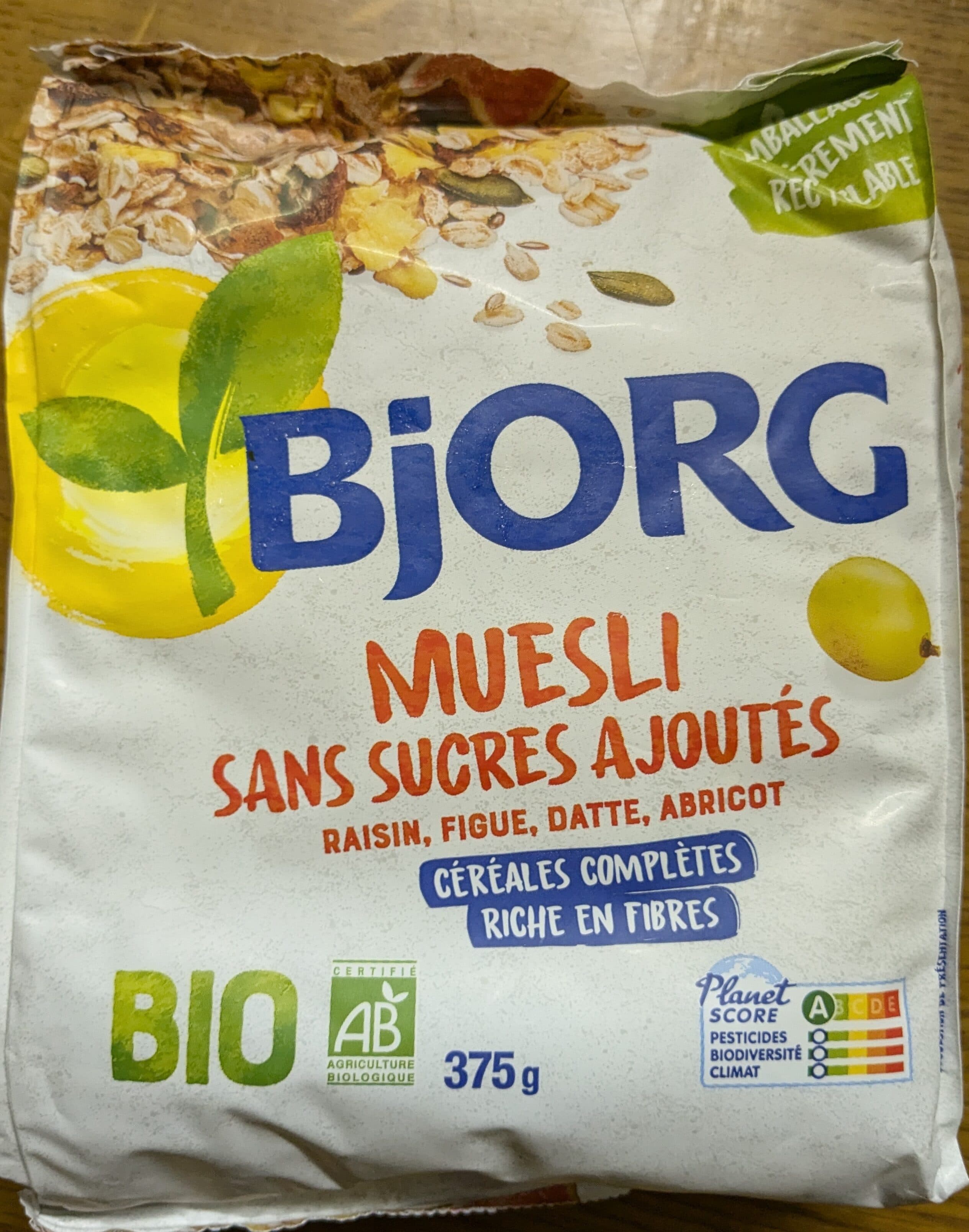 Bjorg Muesli Raisin, Figue, Abricot packshot