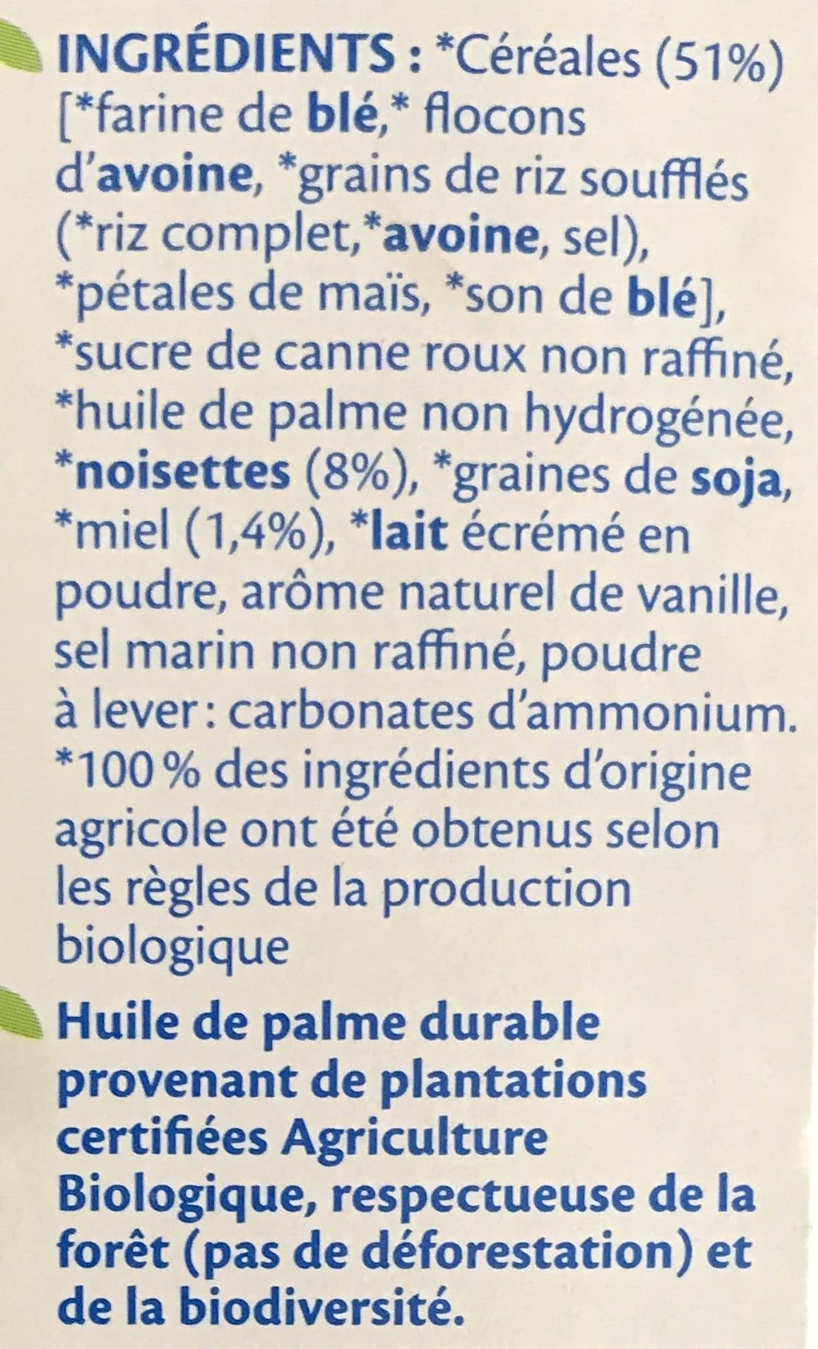 Bjorg Equilidej Céréales Miel Noisettes packshot