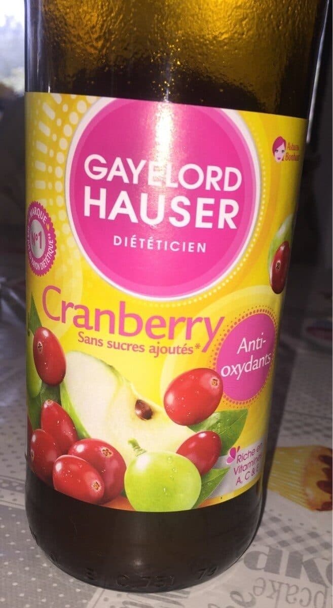Gayelord Hauser Cranberry sans sucres ajoutés packshot