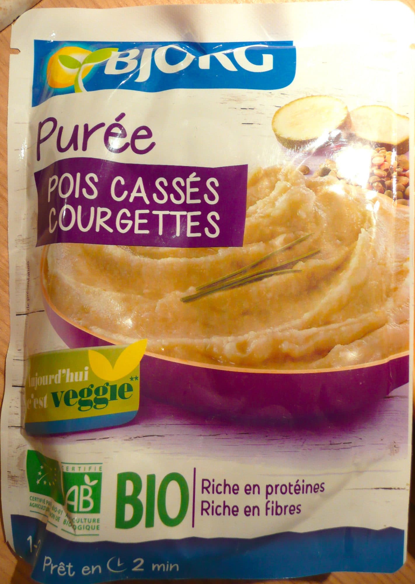 Bjorg Purée pois cassés courgettes packshot