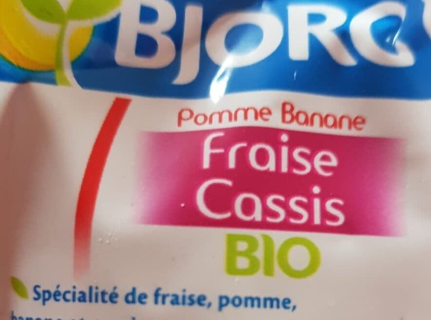 Bjorg Compotes Gourde Pomme Fraise Cassis packshot