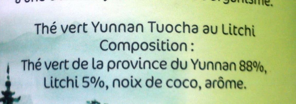 Yunnan Tuocha Thé vert ligne au Litchi packshot