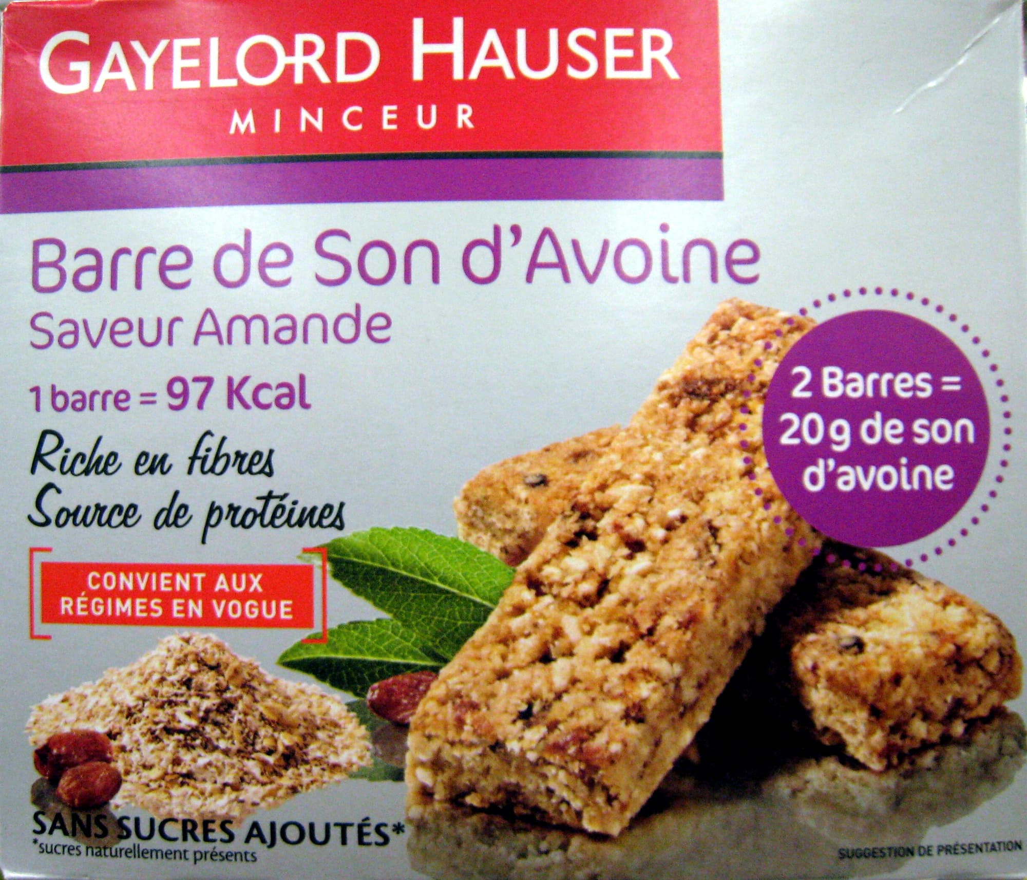 Gayelord Hauser Barre de son d'avoine saveur amande Gayelord Hauser packshot