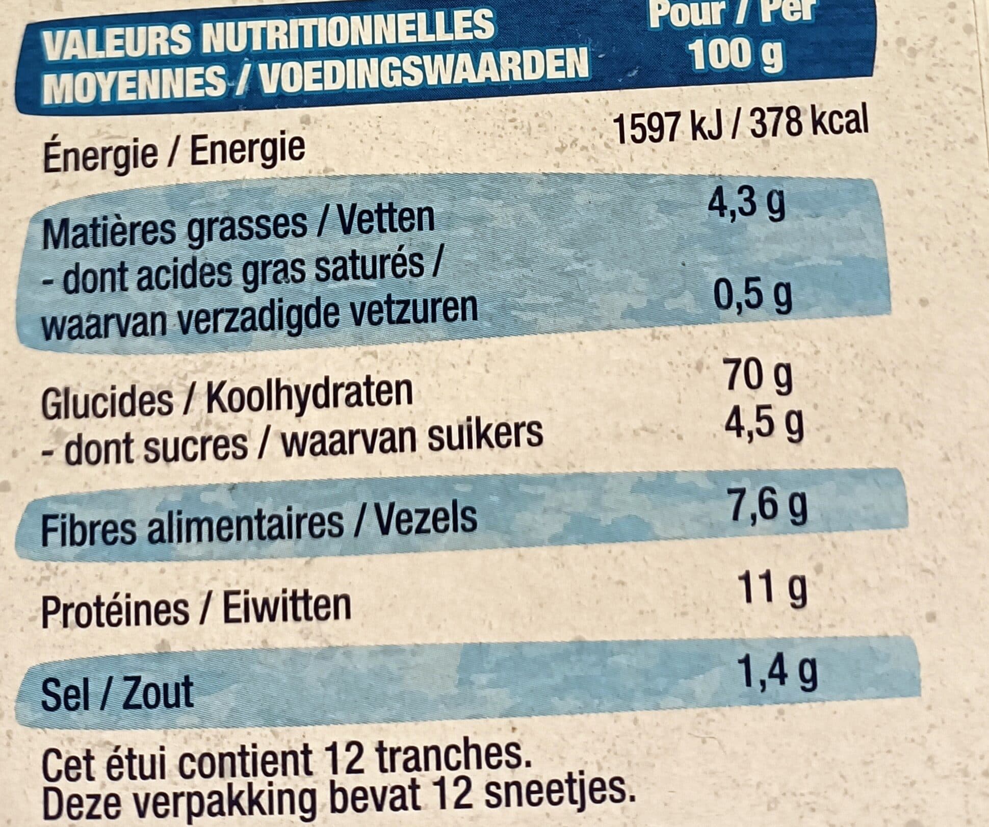Bjorg BJORG Pain grillé au blé complet packshot