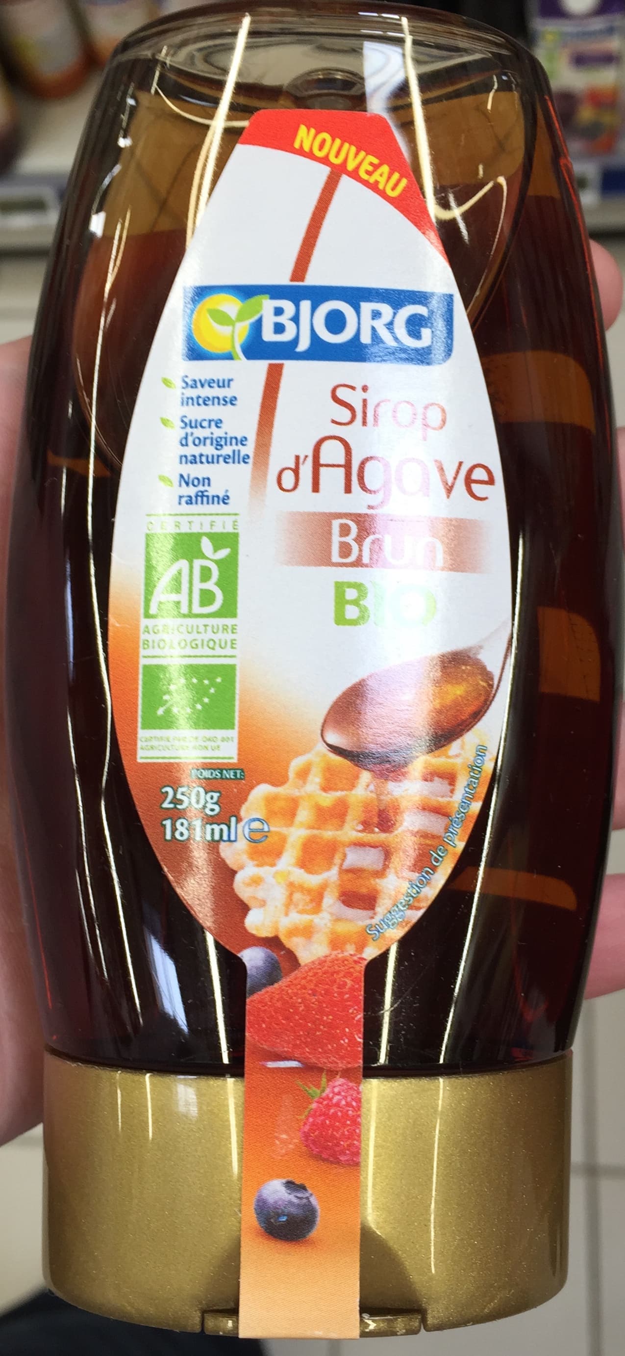 Bjorg Sirop d'Agave brun bio packshot