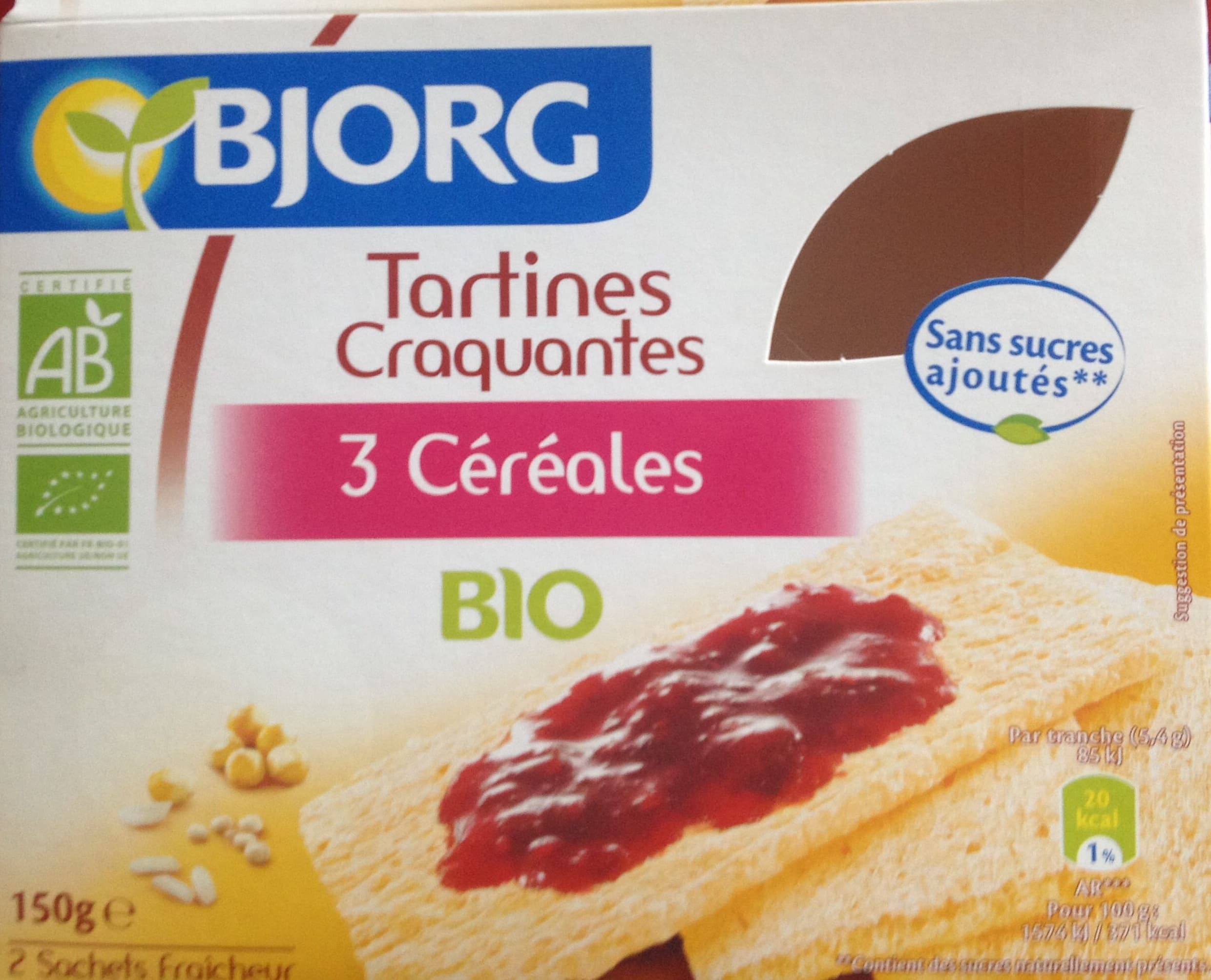 Bjorg Tartines Craquantes - 3 Céréales packshot