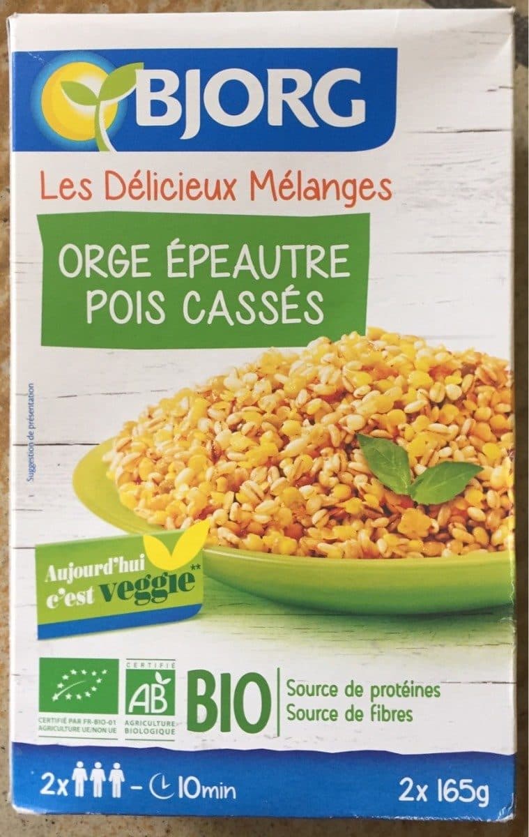 Bjorg Céréales & Légumes secs - Orge, Épeautre, Pois cassés packshot