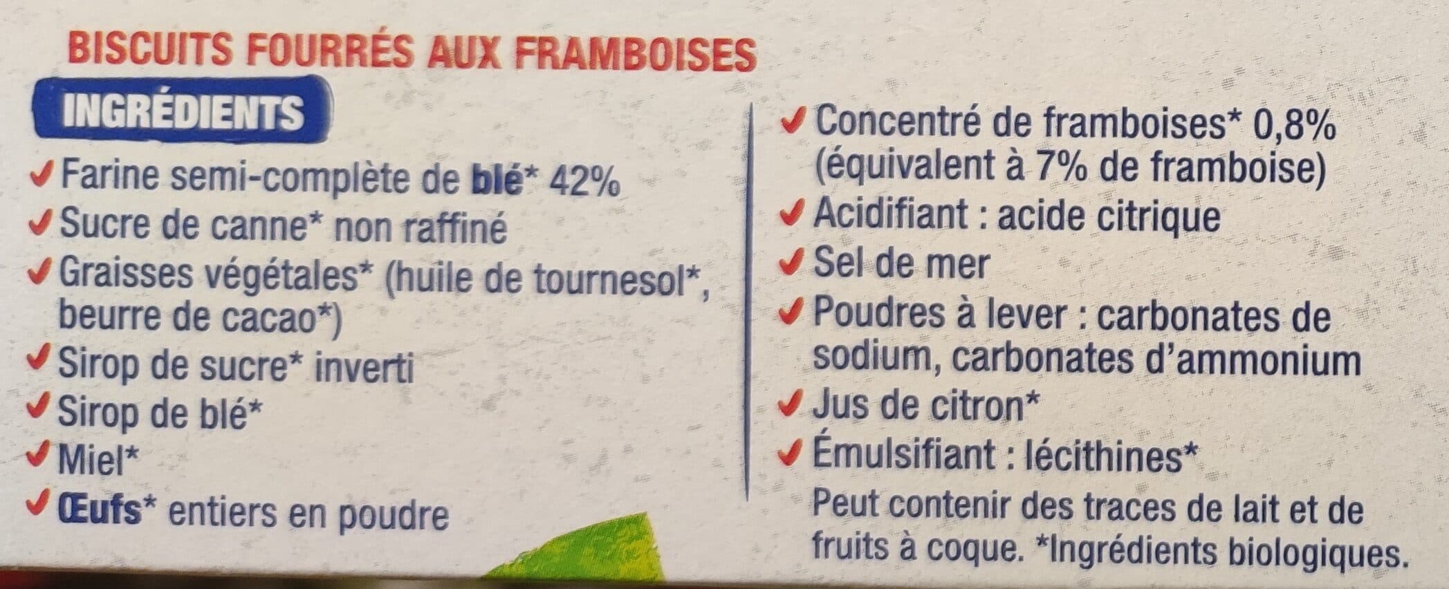 Bjorg Biscuits fourrés aux framboises packshot