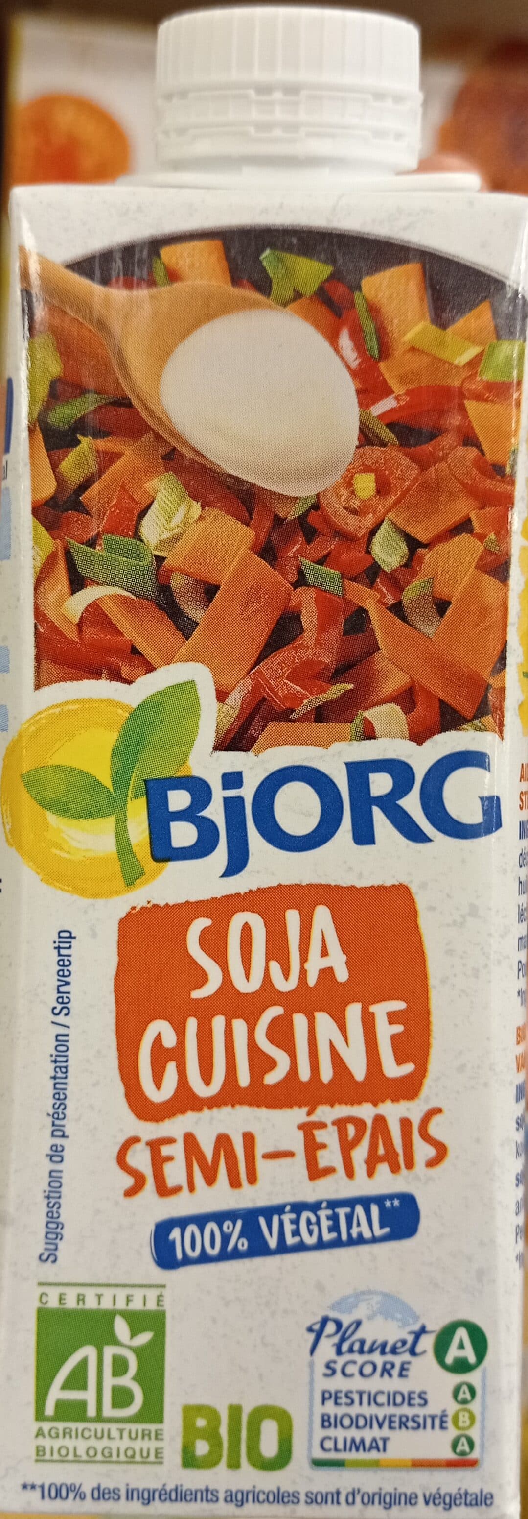 Bjorg Soja cuisine semi-épais bio packshot