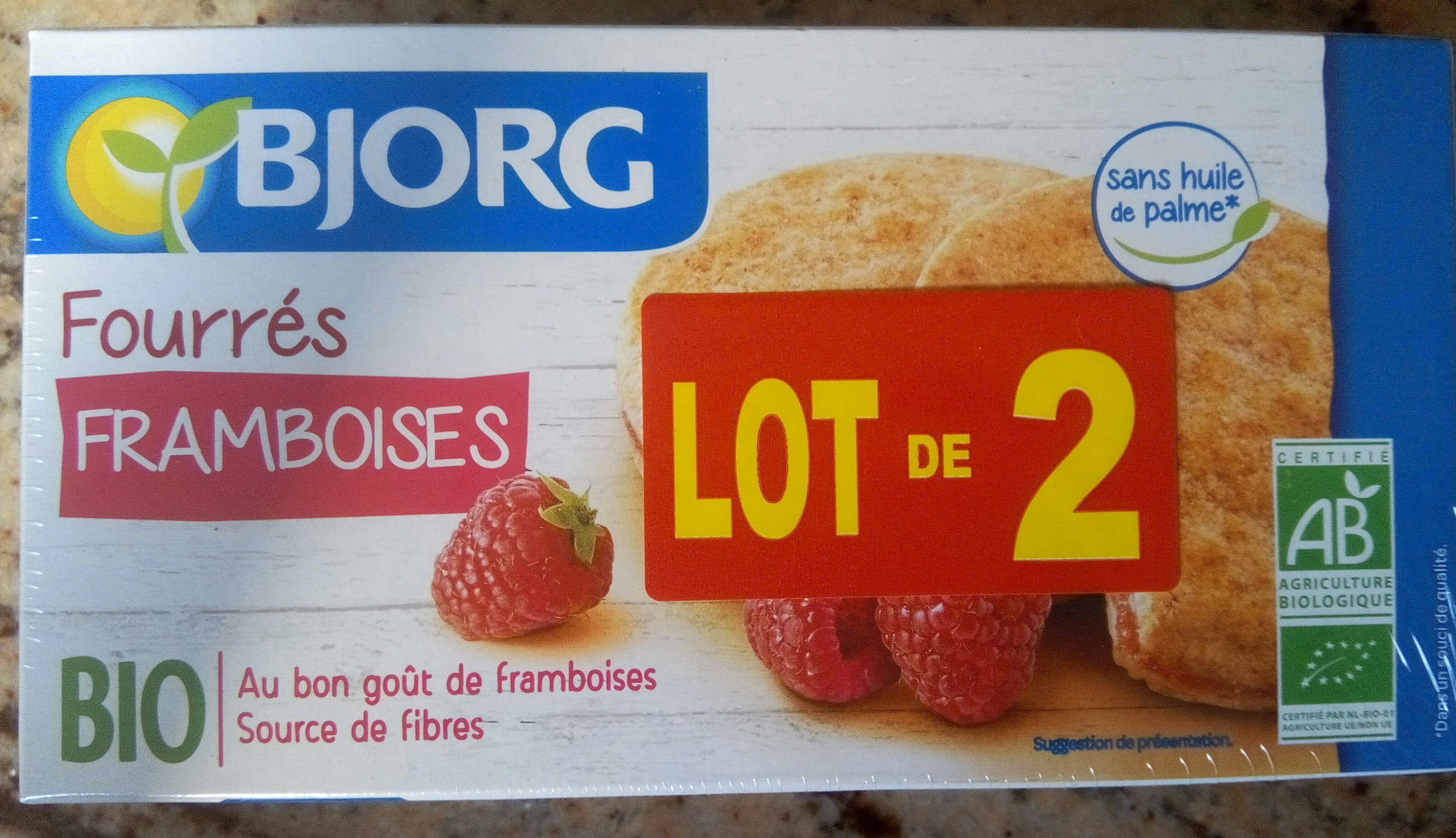 Bjorg Fourrés framboises BIO les 2 paquets de 175 g packshot