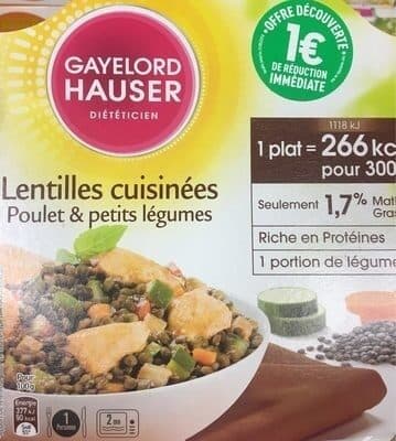 Gayelord hauser Lentilles Cuisinées Poulet & Petits Légumes packshot
