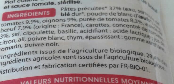 Gayelord Hauser Torsades boeuf bolognaise packshot