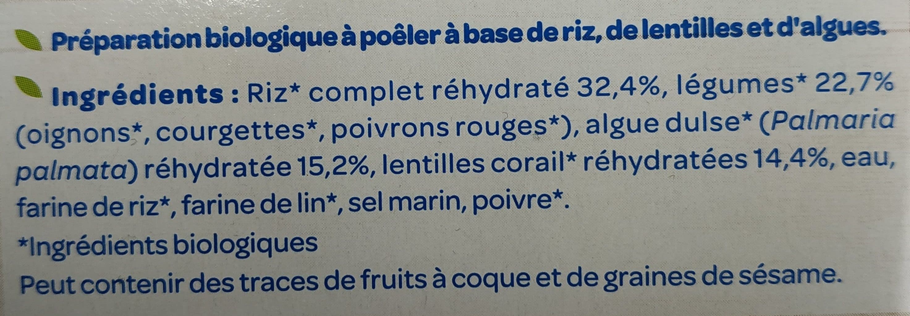 Bjorg Galettes riz lentilles corail et algues packshot