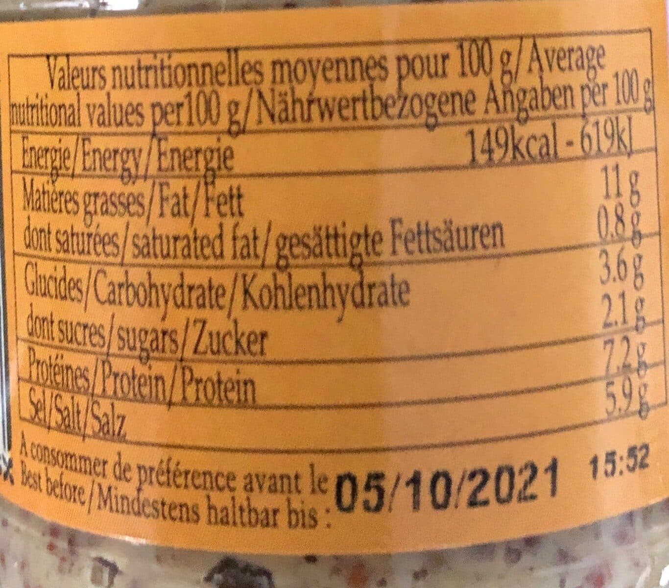 Edmond Fallot Moutarde en grains au vin blanc packshot