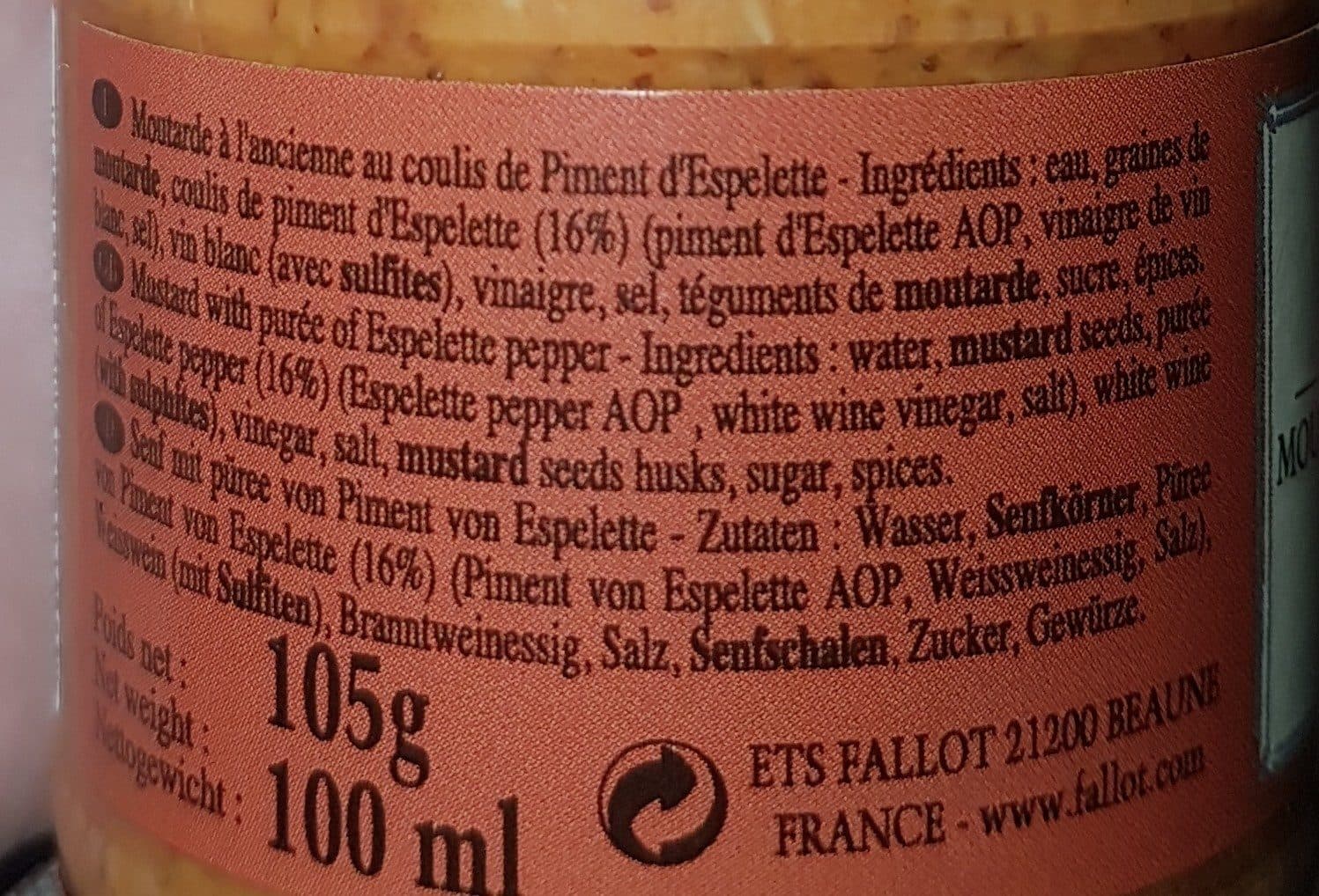 Edmond Fallot Moutarde en grains au piment d'Espelette packshot