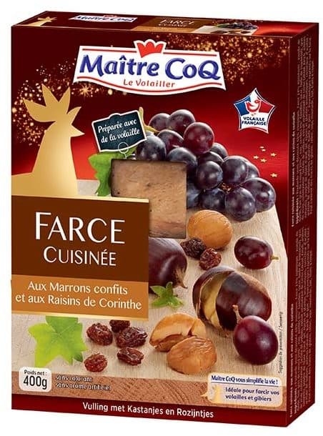 Maître CoQ Farce cuisinée aux marrons confits et aux raisins de Corinthe packshot