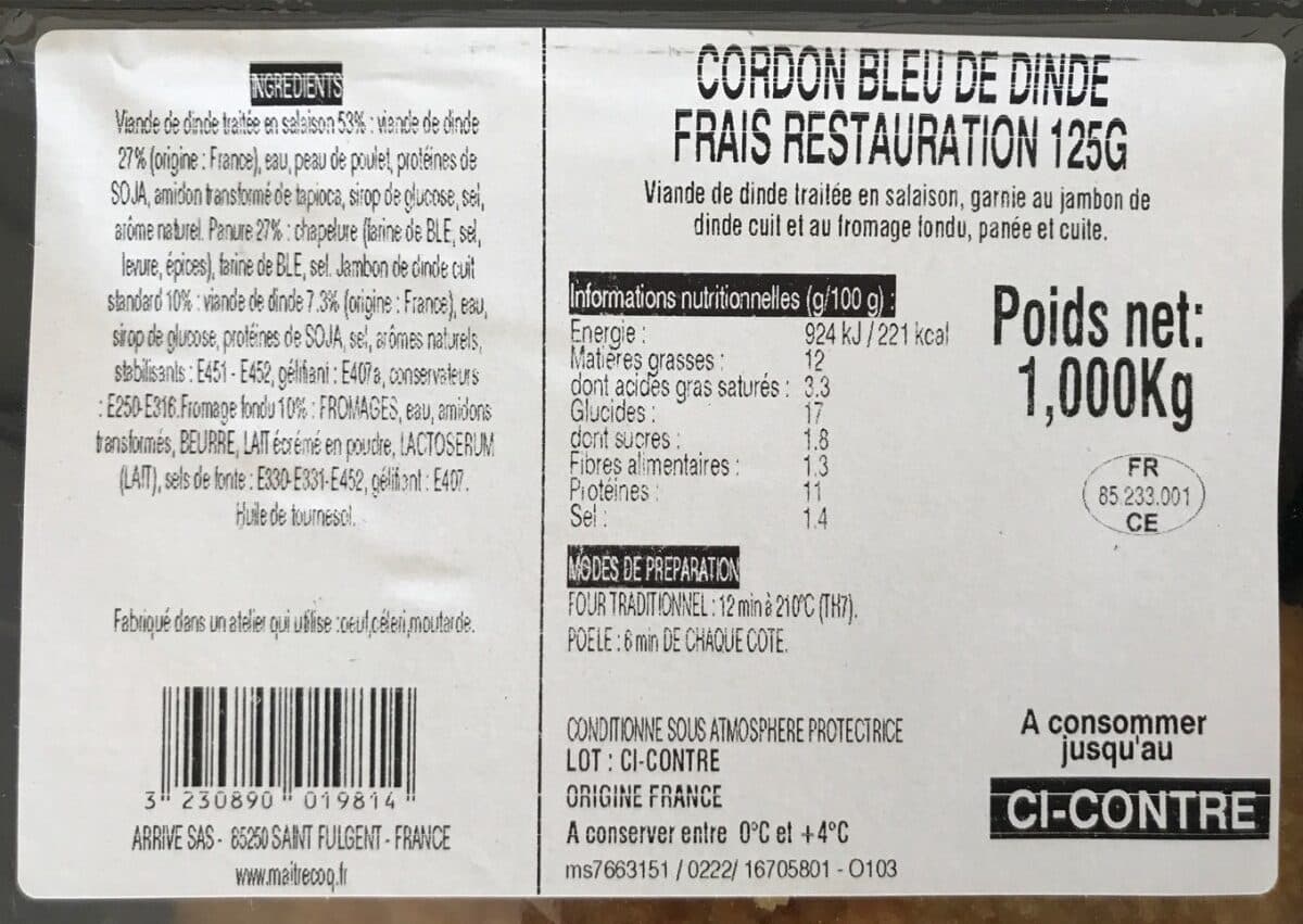 Maître CoQ Cordon bleu de dinde packshot