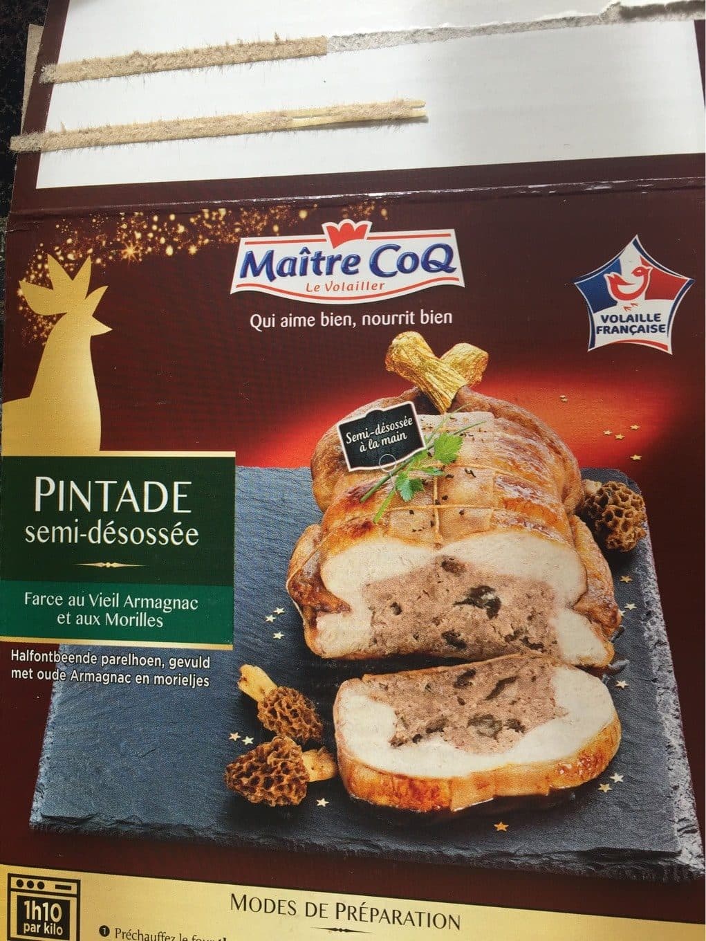 Maître CoQ Pintade semi-désossée farci au vieil armagnac et morilles packshot