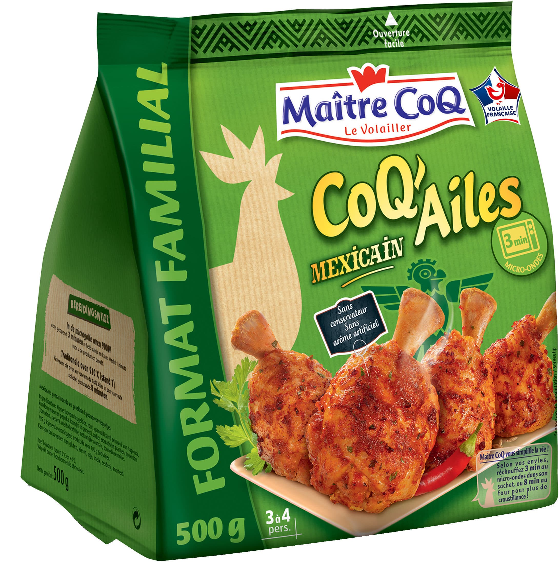 Maître CoQ Maxi Coq' Ailes mexicain 500g packshot