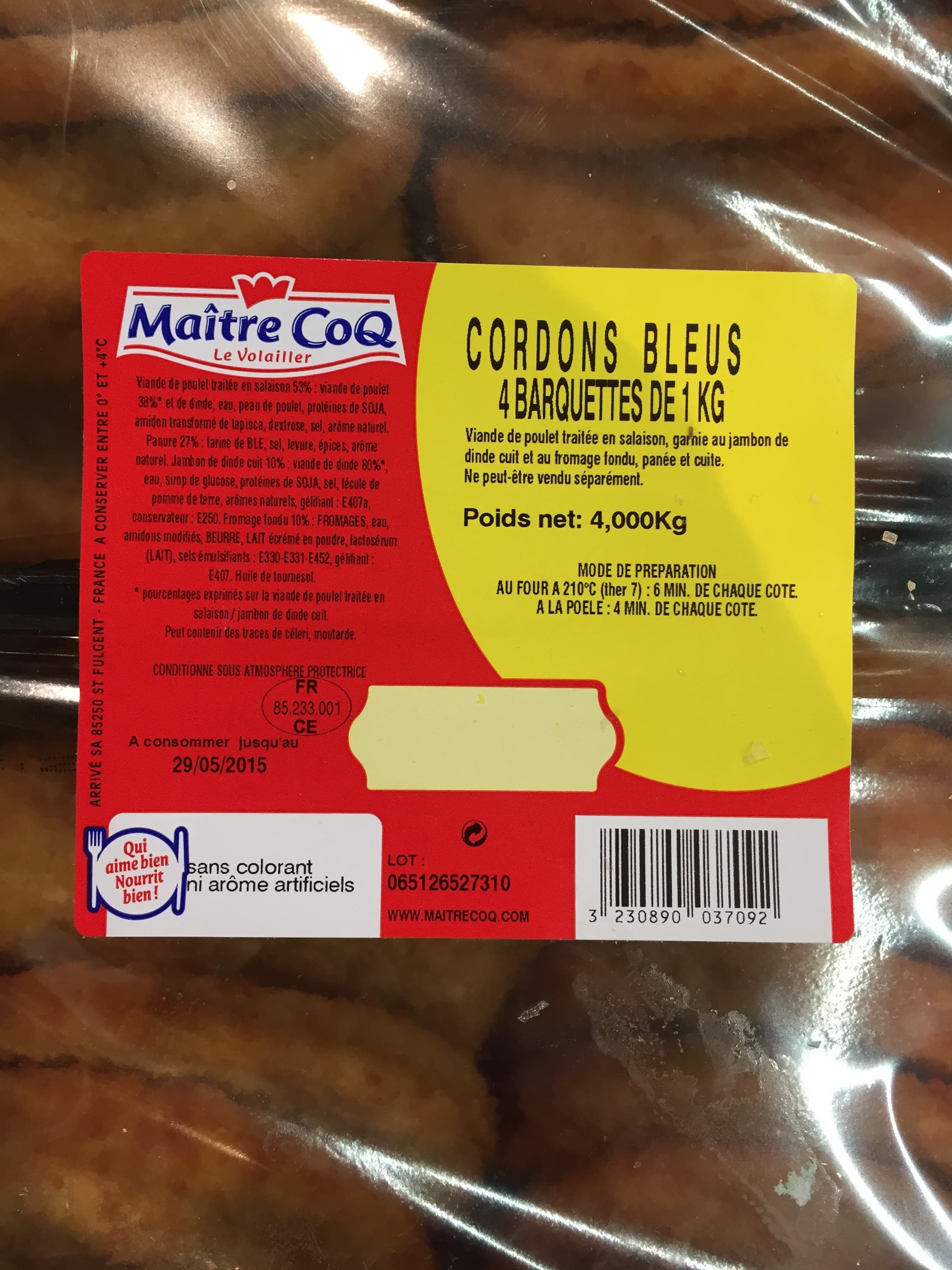 Maître CoQ Cordons Bleus (4 Barquettes de 1 kg) packshot